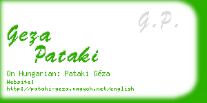 geza pataki business card